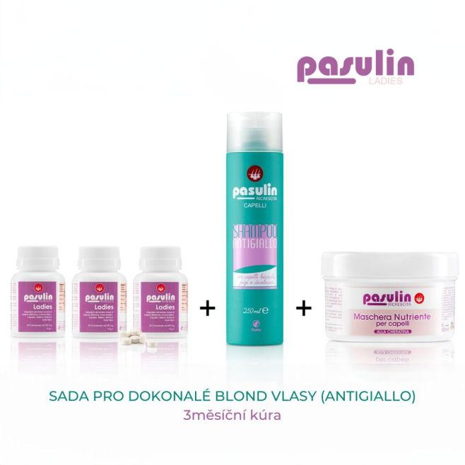 Sada pro dokonalé blond vlasy (Antigiallo) – 3měsíční kúra 👉 Komplexní tříměsíční péče pro blond, šedivé nebo odbarvené...